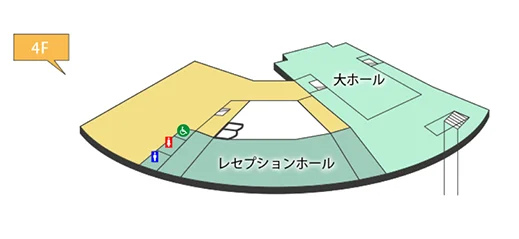 森のホール21の4階のフロアマップ