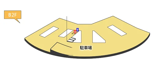 森のホール21の地下2階のフロアマップ
