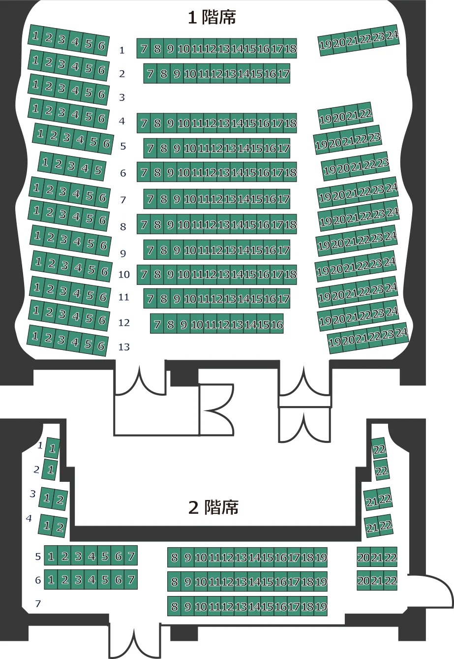 松戸市民劇場　ホールの座席表